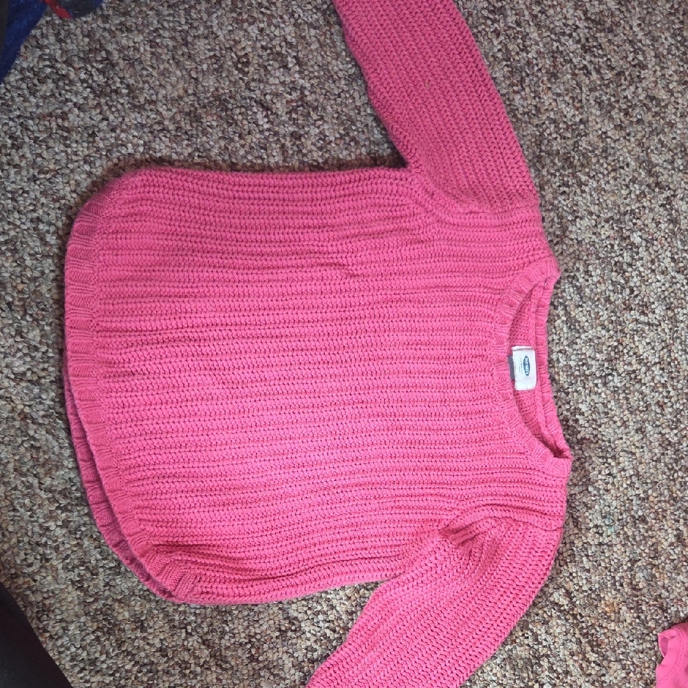 Old Navy Vibrant Pink Crew Neck Sweater